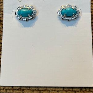 Kendra Scott Silver and Turquoise Stud Earrings
